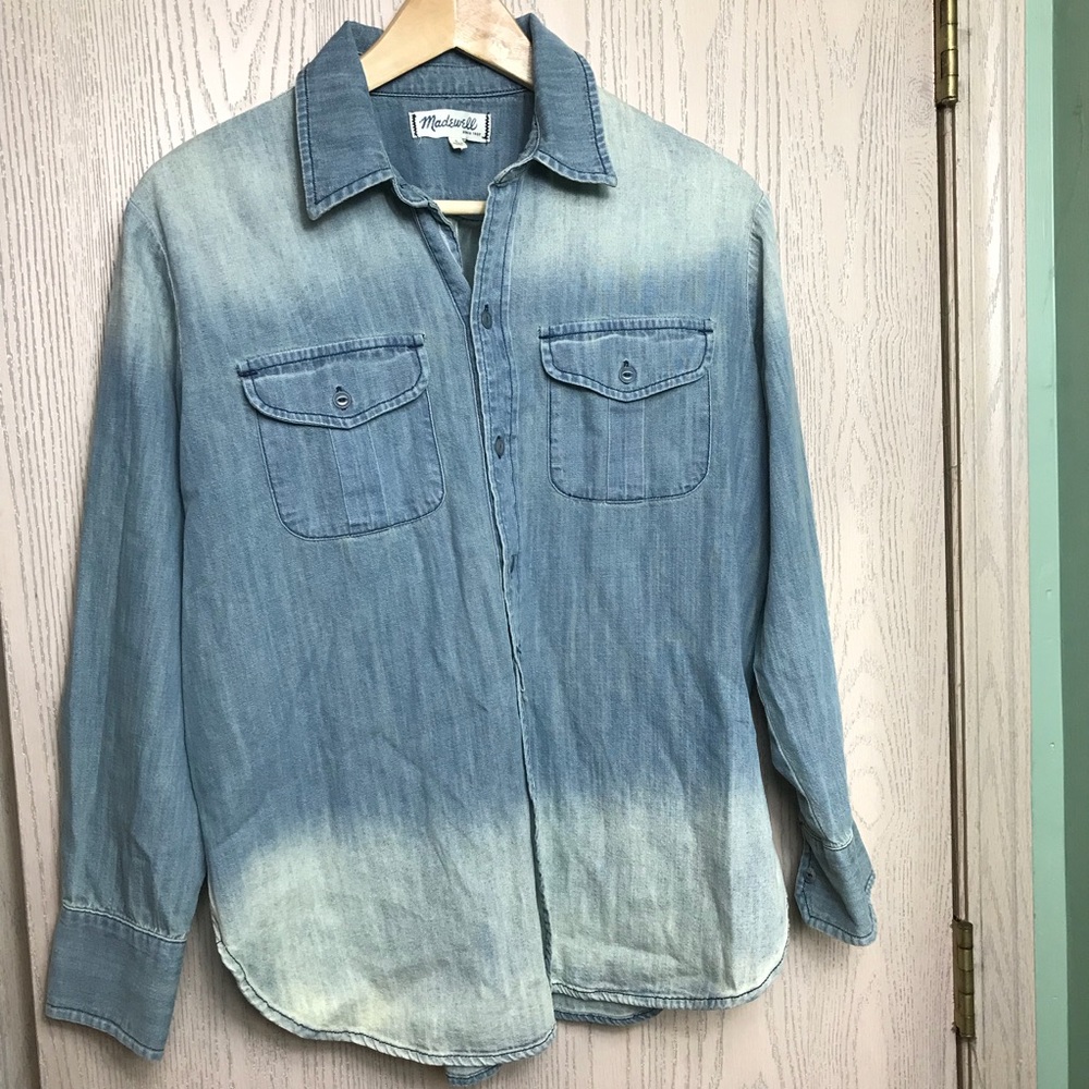 Madewell Chambray Dipped Button-Up L/S Shirt Small